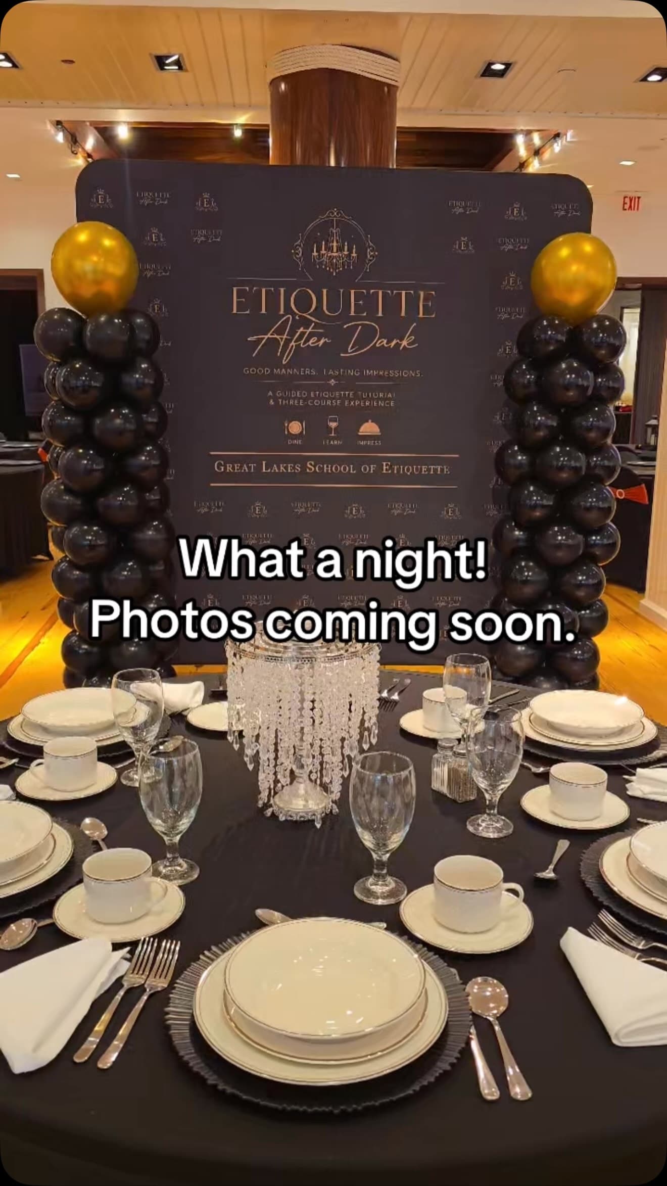 Inside our Etiquette After Dark dining experience