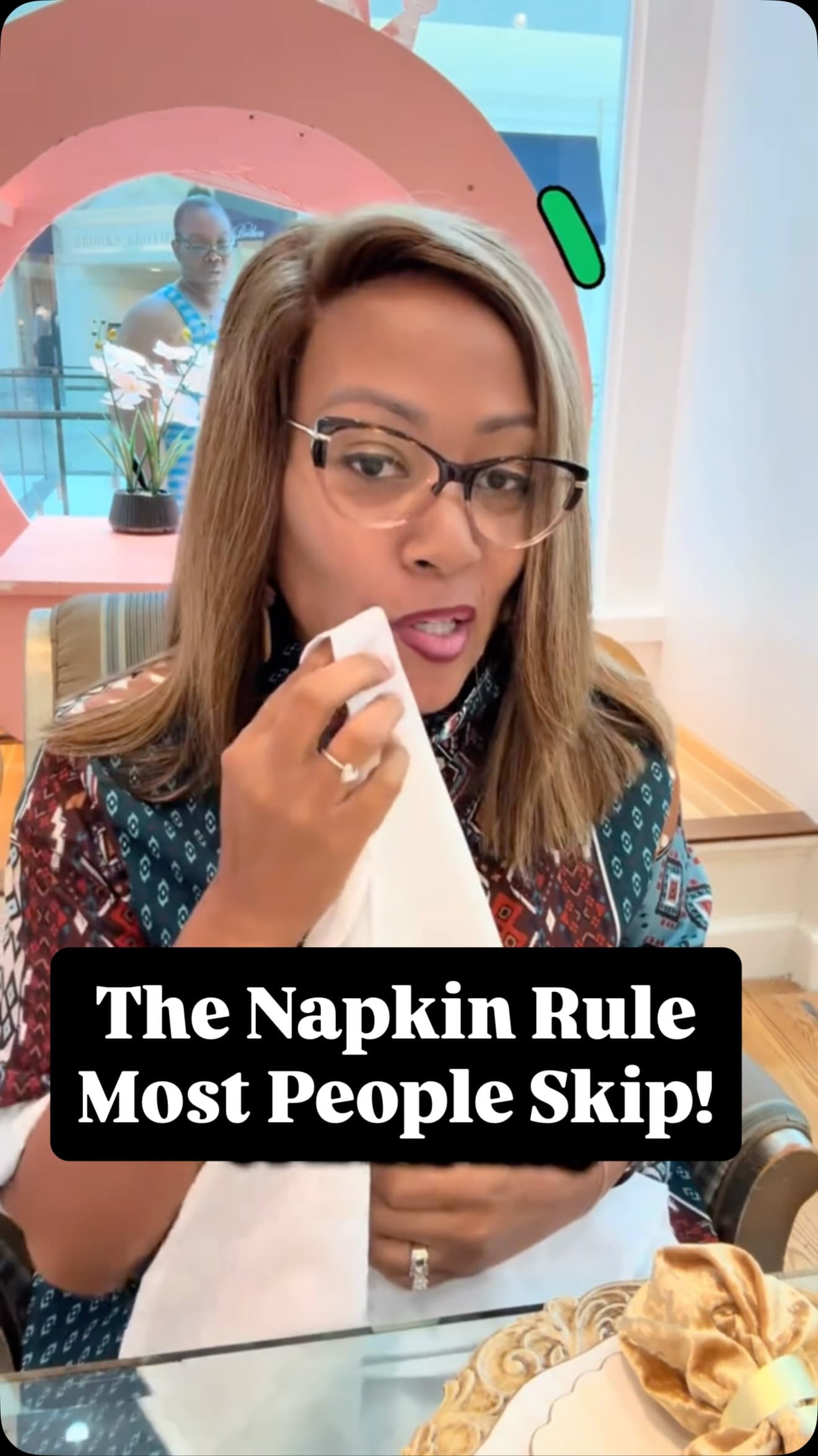Napkin Etiquette 101 — unfold, place, dab, done