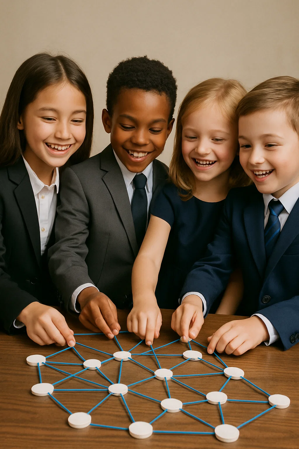 Children learning etiquette in a warm, supportive environment
